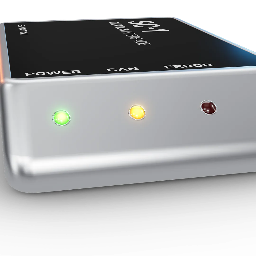 Santim SC-1, front view with the POWER, CAN and ERROR indicators
